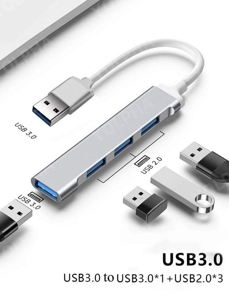 Adaptador USB ou Tipo C 4 Em 1 USB - USB 3.1 para USB 2.0/3.0