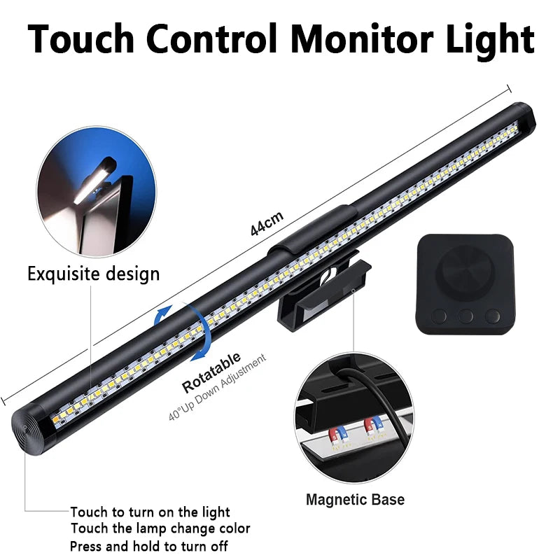 LED Para Monitor Barra de Luz LED Tela do Computador Luzes Penduradas RGB Lâmpada Mesa Para Trabalho e Estudos Iluminação 44cm