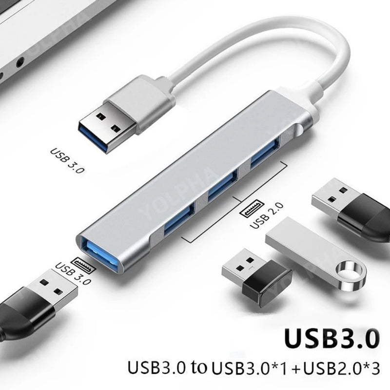 Adaptador USB ou Tipo C 4 Em 1 USB - USB 3.1 para USB 2.0/3.0